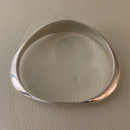 Estate Sterling Silver Forged Handmade Modernist Bangle