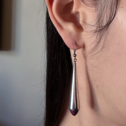 Bent Knudsen Sterling Silver Earrings with Amethyst