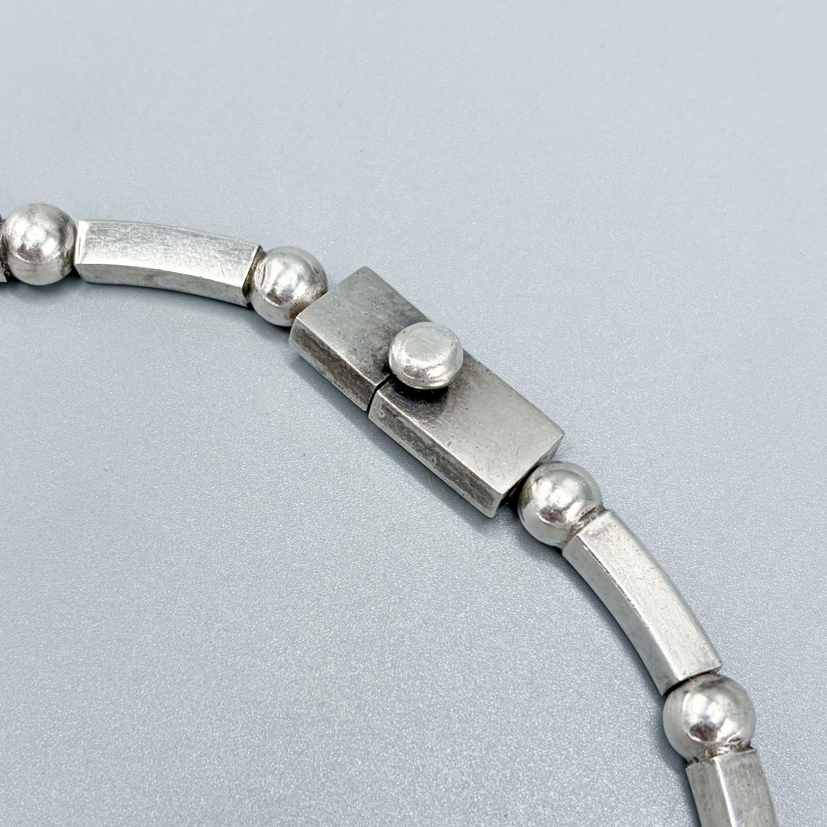 Estate Antonio Pineda 970 Silver Necklace with Aventurine Beads