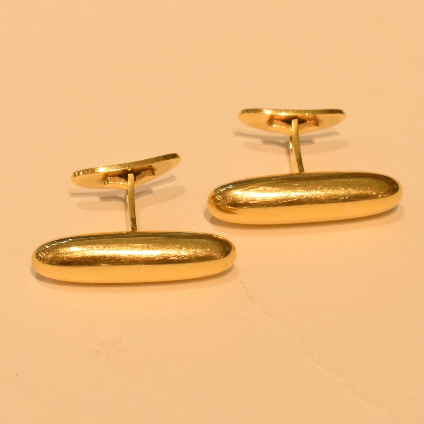 Estate Georg Jensen 18K Gold Lozenge Cufflinks by Vivianna Torun No. 910