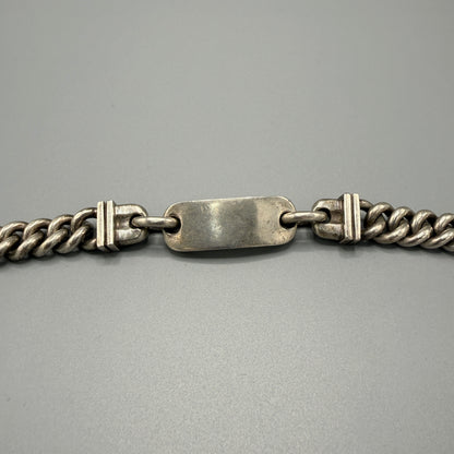 Estate Sterling Silver Curb Chain Identity Bracelet by Brenda Schoenfeld