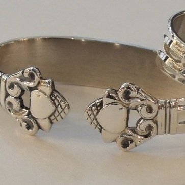 Estate Pair of Georg Jensen Sterling Silver "Acorn" Napkin Rings by Johan Rohde