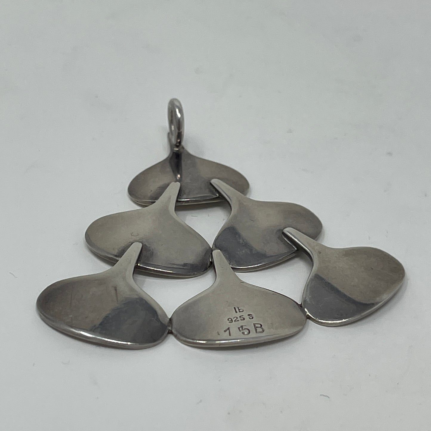 Estate Ib Bluitgen Sterling Silver Modernist Six Teardrop Tree Pendant No 15B