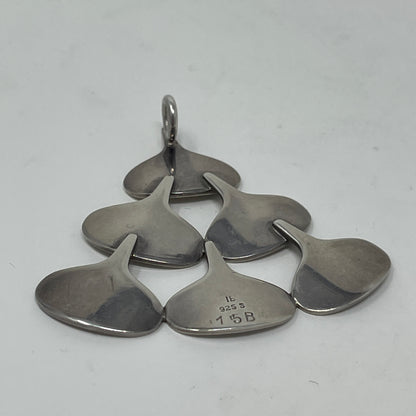 Estate Ib Bluitgen Sterling Silver Modernist Six Teardrop Tree Pendant No 15B