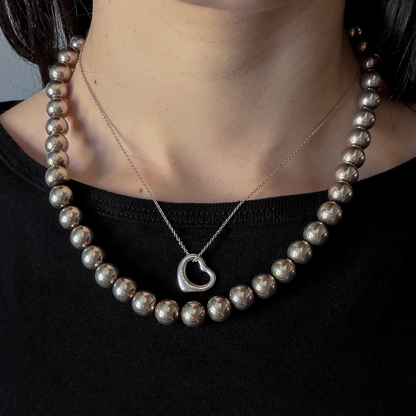 Estate Tiffany & Co. Open Heart Necklace by Elsa Peretti