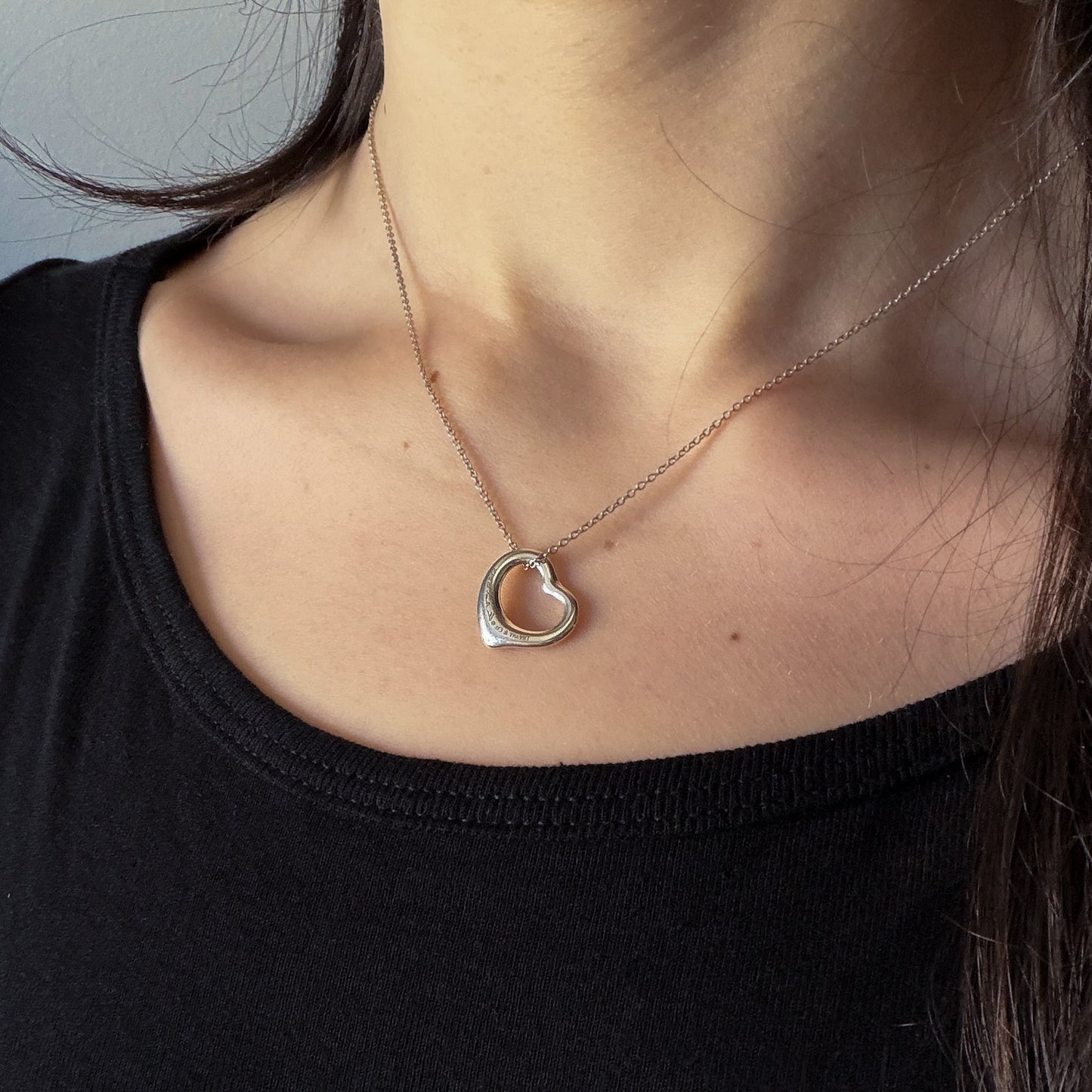 Estate Tiffany & Co. Open Heart Necklace by Elsa Peretti