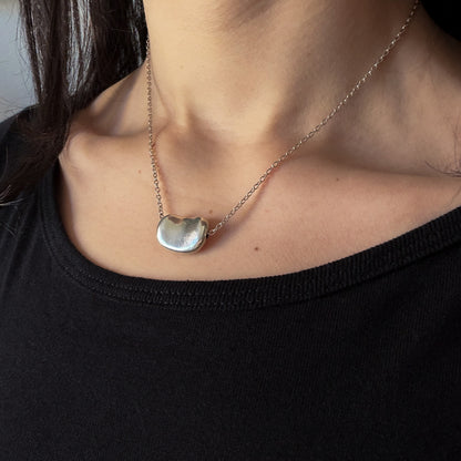 Estate Tiffany & Co. Elsa Peretti Sterling Silver Pebble Pendant Necklace