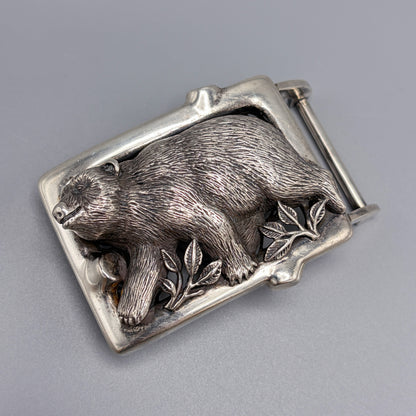 Estate Sterling Silver Bear Buckle by B.Kieselstein Cord