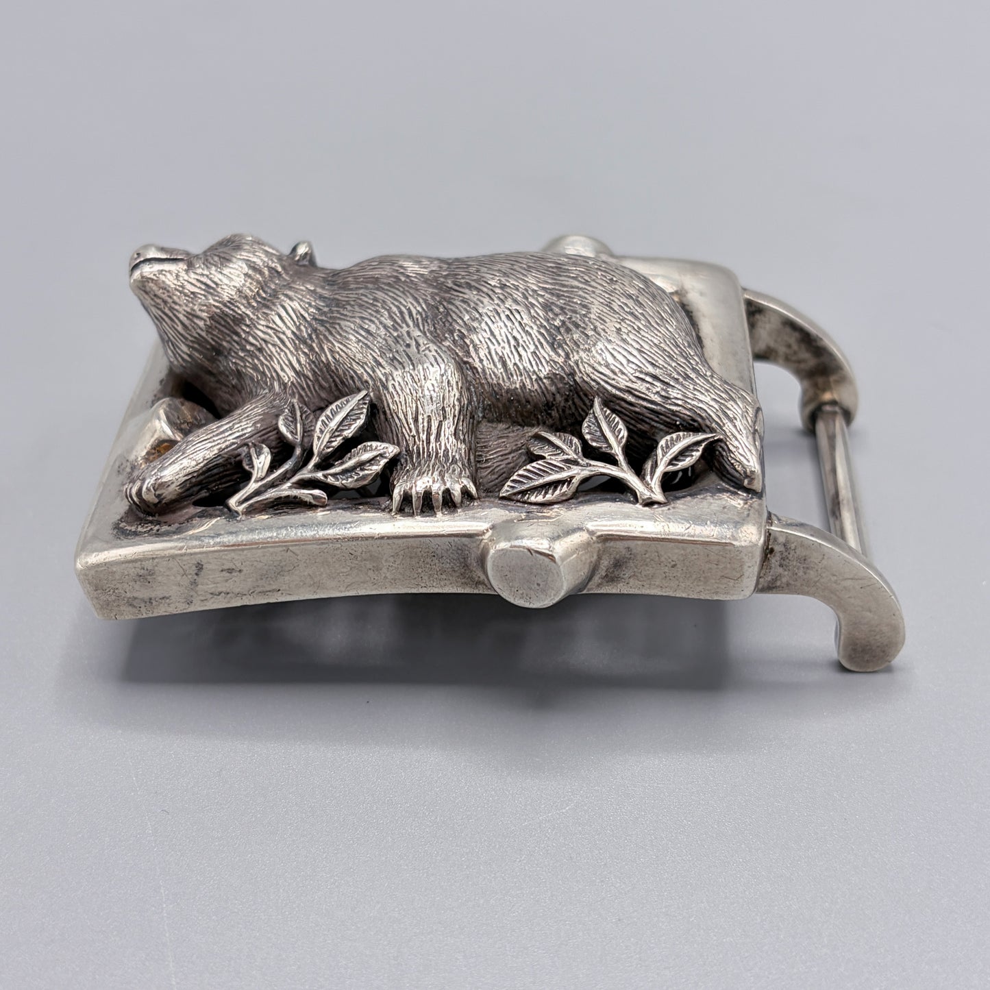 Estate Sterling Silver Bear Buckle by B.Kieselstein Cord
