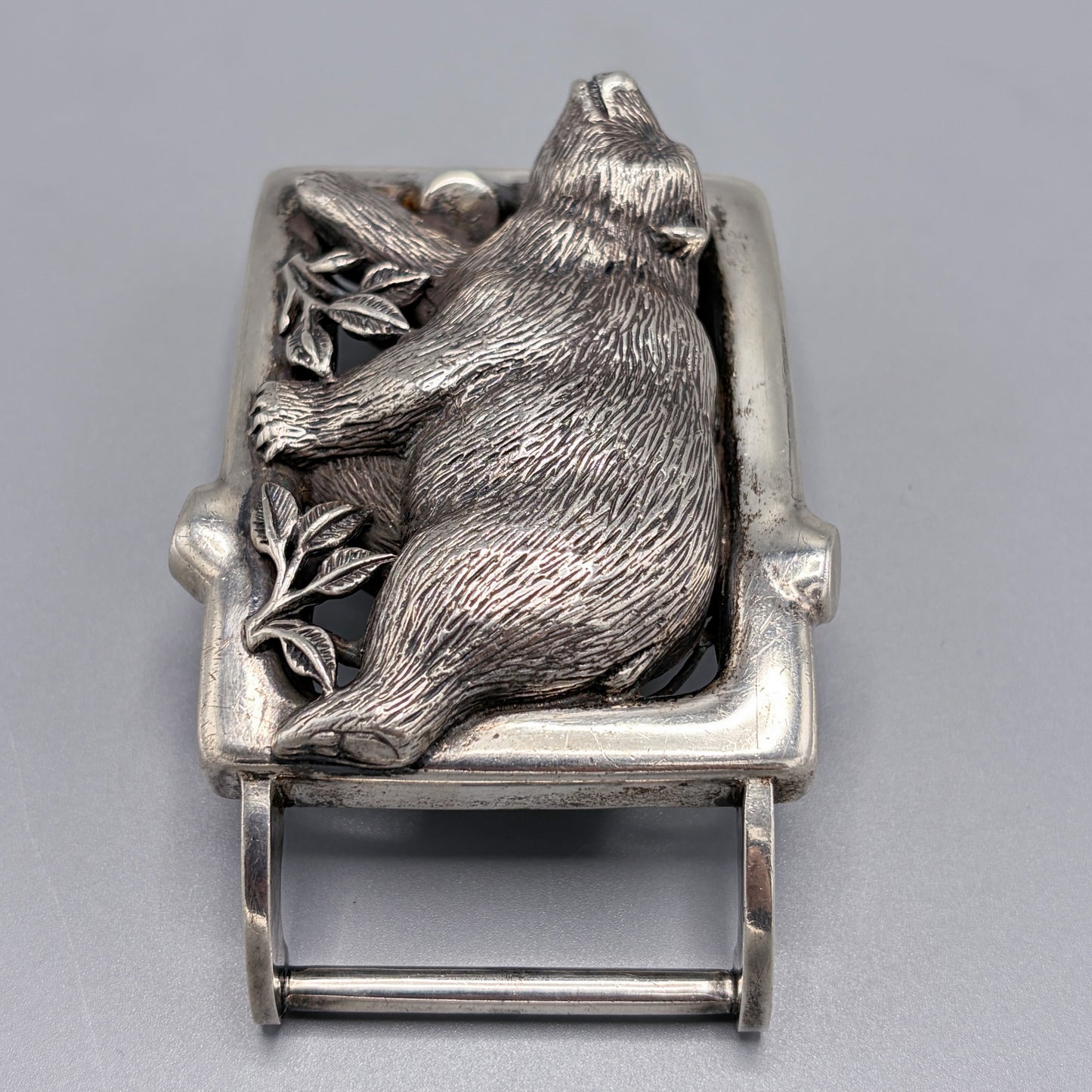Estate Sterling Silver Bear Buckle by B.Kieselstein Cord