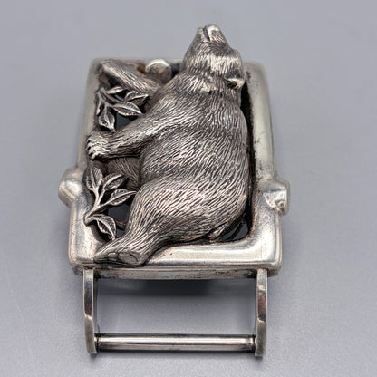 Estate Sterling Silver Bear Buckle by B.Kieselstein Cord
