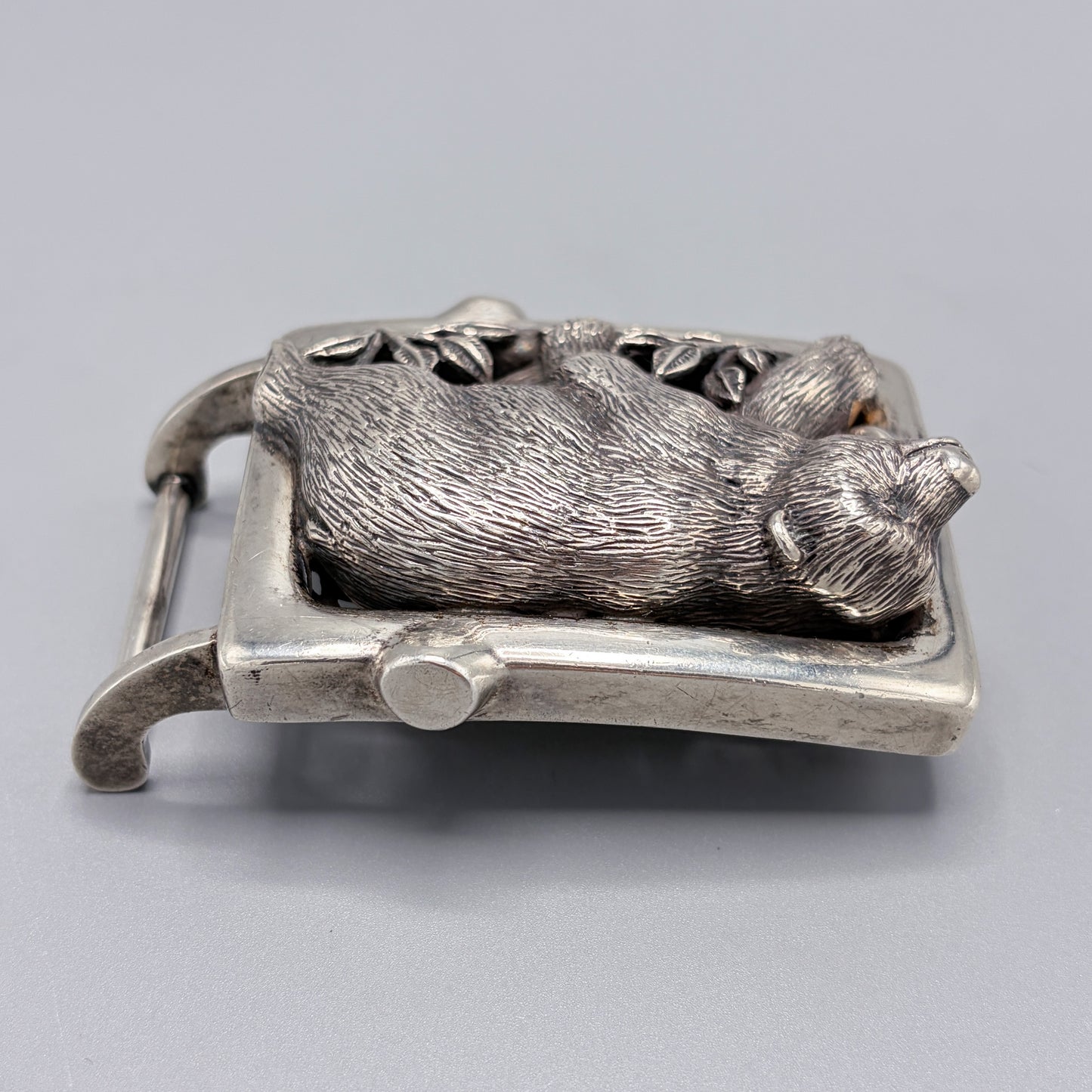 Estate Sterling Silver Bear Buckle by B.Kieselstein Cord