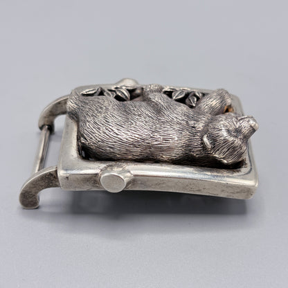 Estate Sterling Silver Bear Buckle by B.Kieselstein Cord