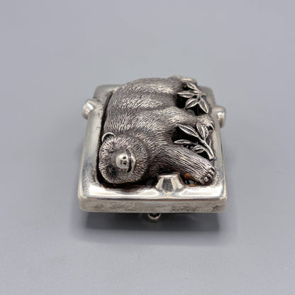 Estate Sterling Silver Bear Buckle by B.Kieselstein Cord