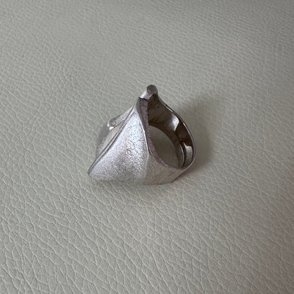 Estate Sterling Silver Lapponia Large Abstract Ring by Björn Weckström