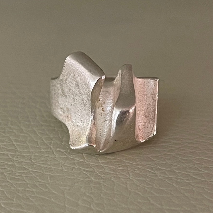 Estate Sterling Silver Lapponia Abstract Ring by Björn Weckström