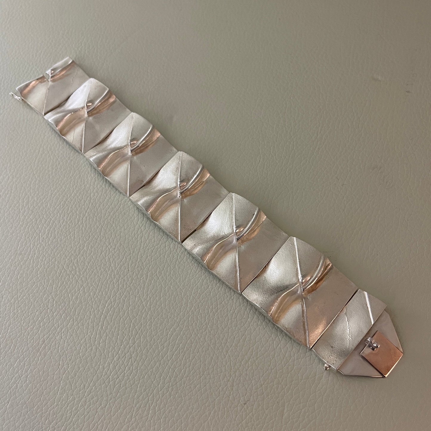 Estate Sterling Silver Lapponia "Bridge to the Moon" Chunky Bracelet by Björn Weckström