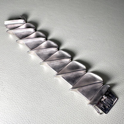 Estate Sterling Silver Lapponia Chunky Bracelet by Björn Weckström