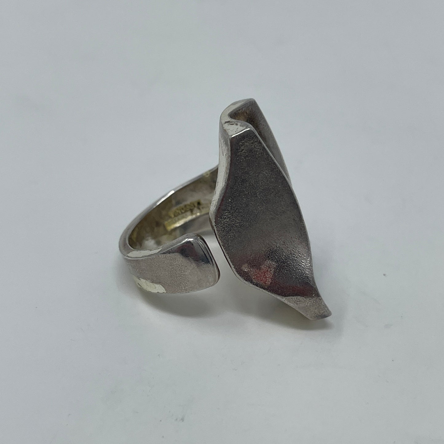 Estate Sterling Silver Lapponia Large Open-ended Abstract Ring by Björn Weckström