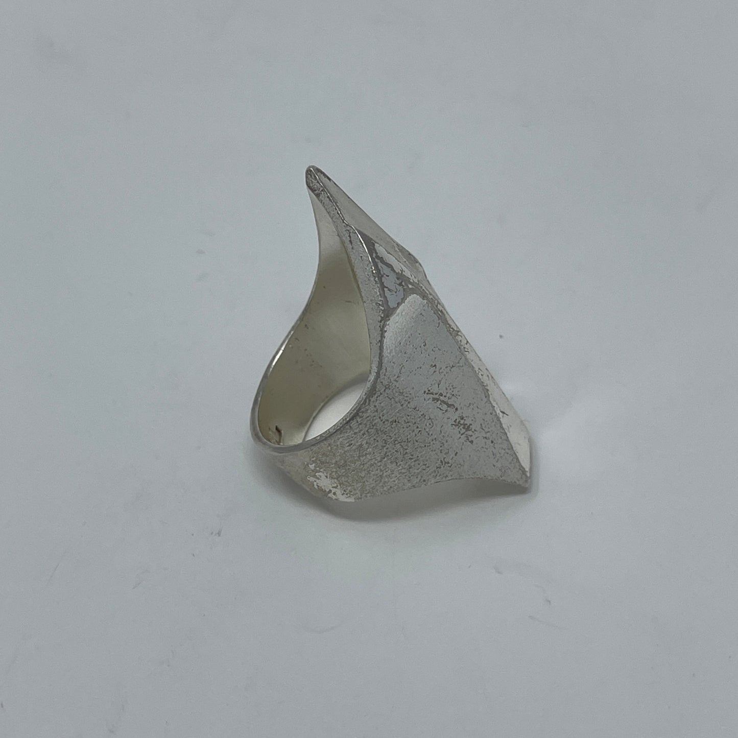Estate Sterling Silver Lapponia Large Pointed Abstract Ring by Björn Weckström