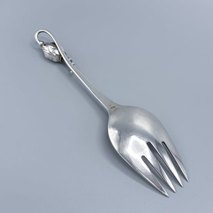 Estate Georg Jensen Sterling Silver "Blossom" Four Tine Serving Fork No 84