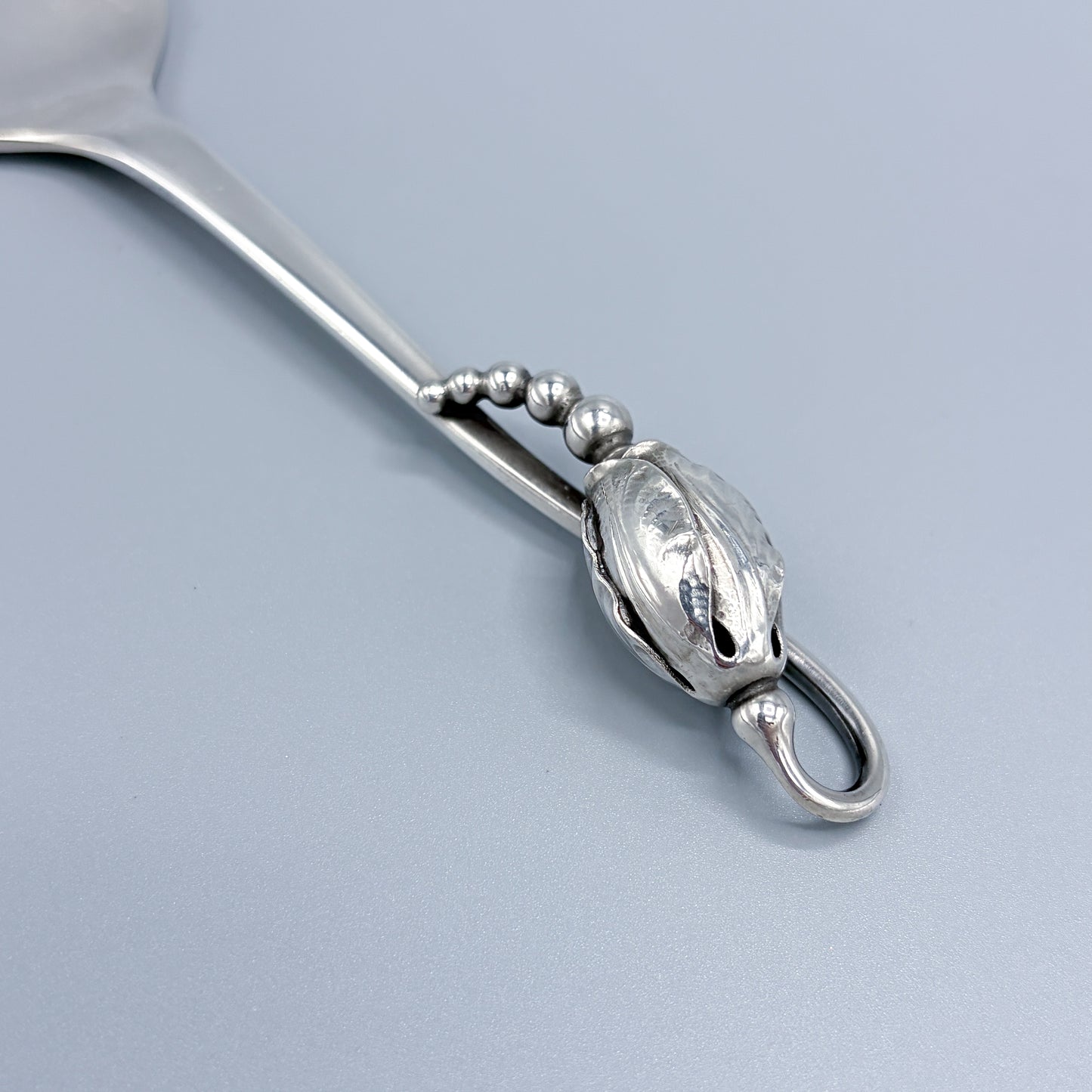 Estate Georg Jensen Sterling Silver "Blossom" Four Tine Serving Fork No 84
