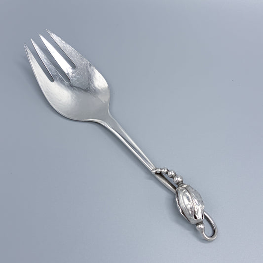 Estate Georg Jensen Sterling Silver "Blossom" Four Tine Serving Fork No 84