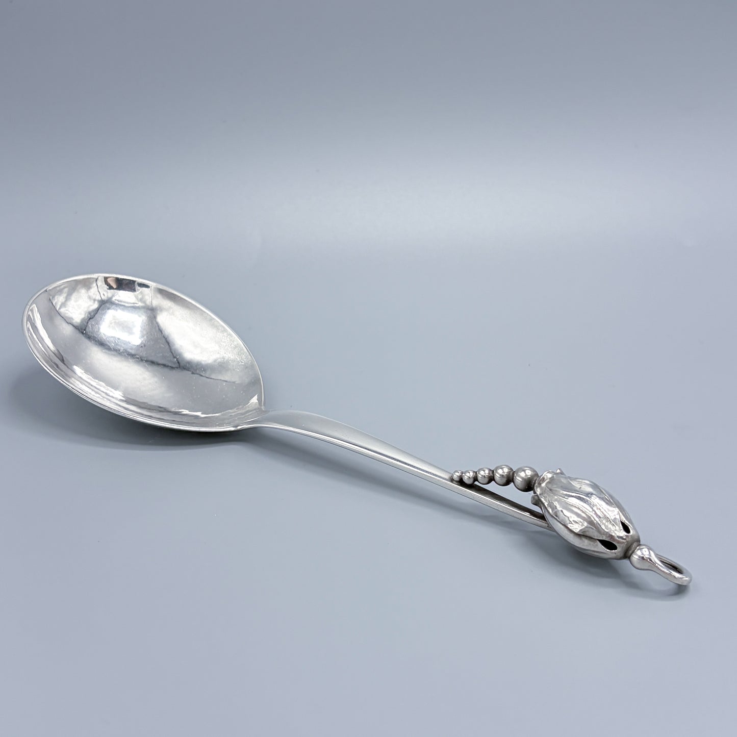 Estate Georg Jensen Sterling Silver "Blossom" Serving Spoon No 84