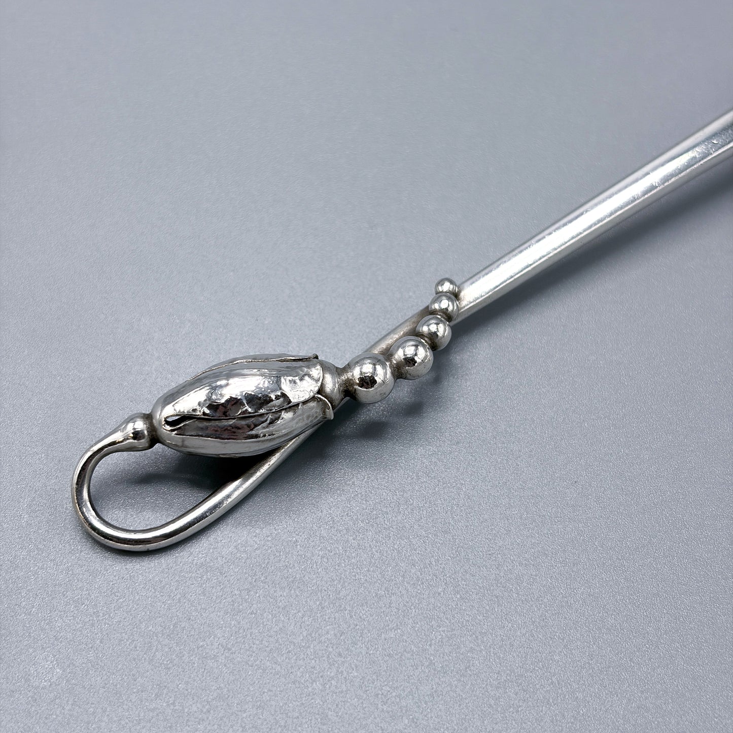 Estate Georg Jensen Sterling Silver "Blossom" Small Cold Meat Fork No 84