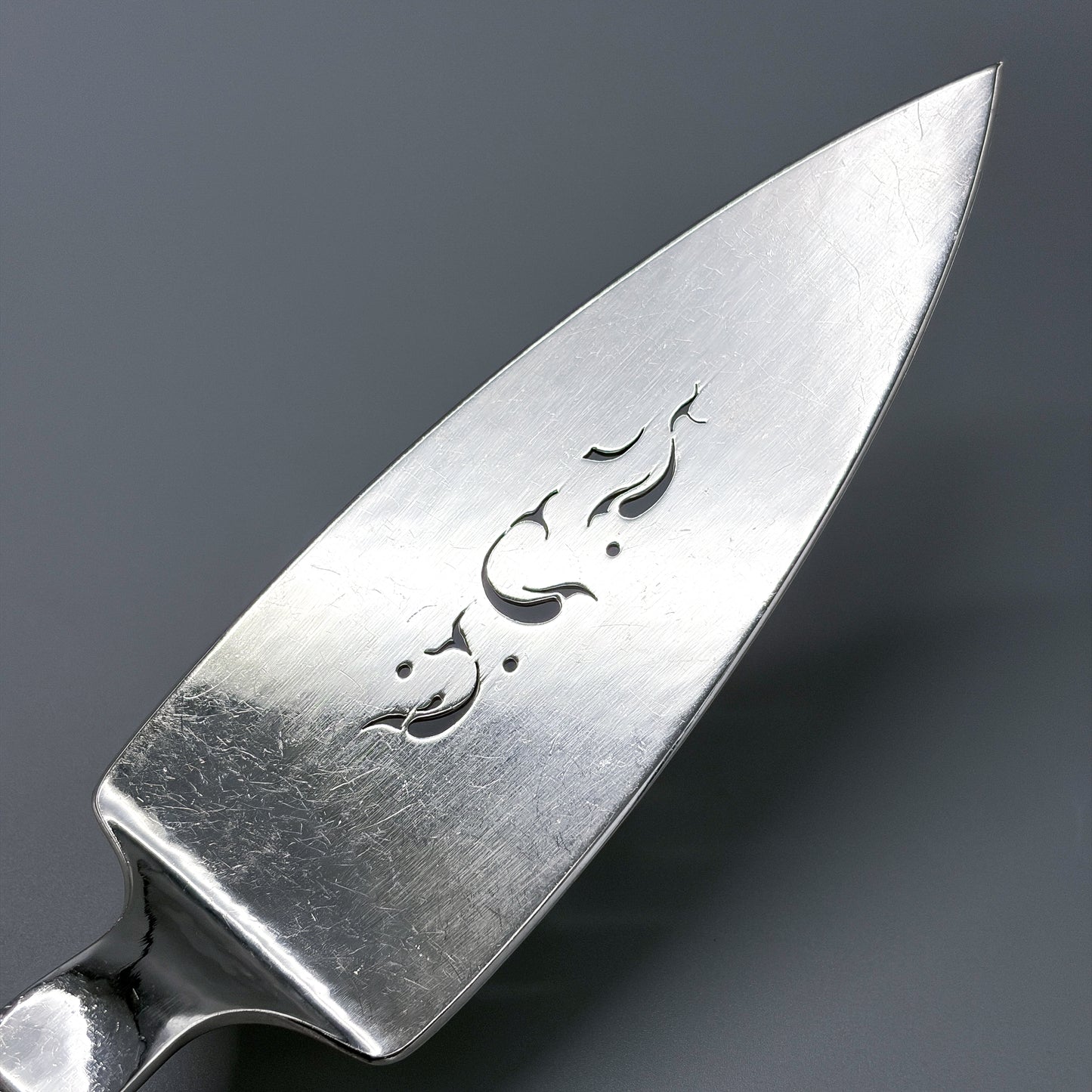 Estate Georg Jensen Sterling Silver "Blossom" Pierced Fish Serving Knife No 84