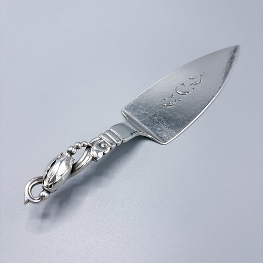 Estate Georg Jensen Sterling Silver "Blossom" Pierced Fish Serving Knife No 84