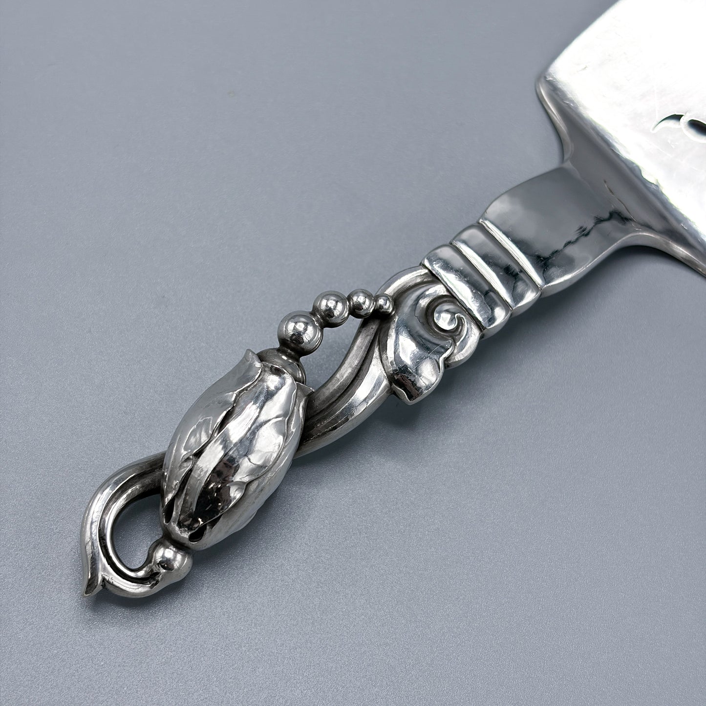 Estate Georg Jensen Sterling Silver "Blossom"  Pierced Fish Serving Fork No 84