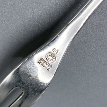 Estate Georg Jensen Sterling Silver "Blossom" Small Two Tine Cold Meat Fork No 84