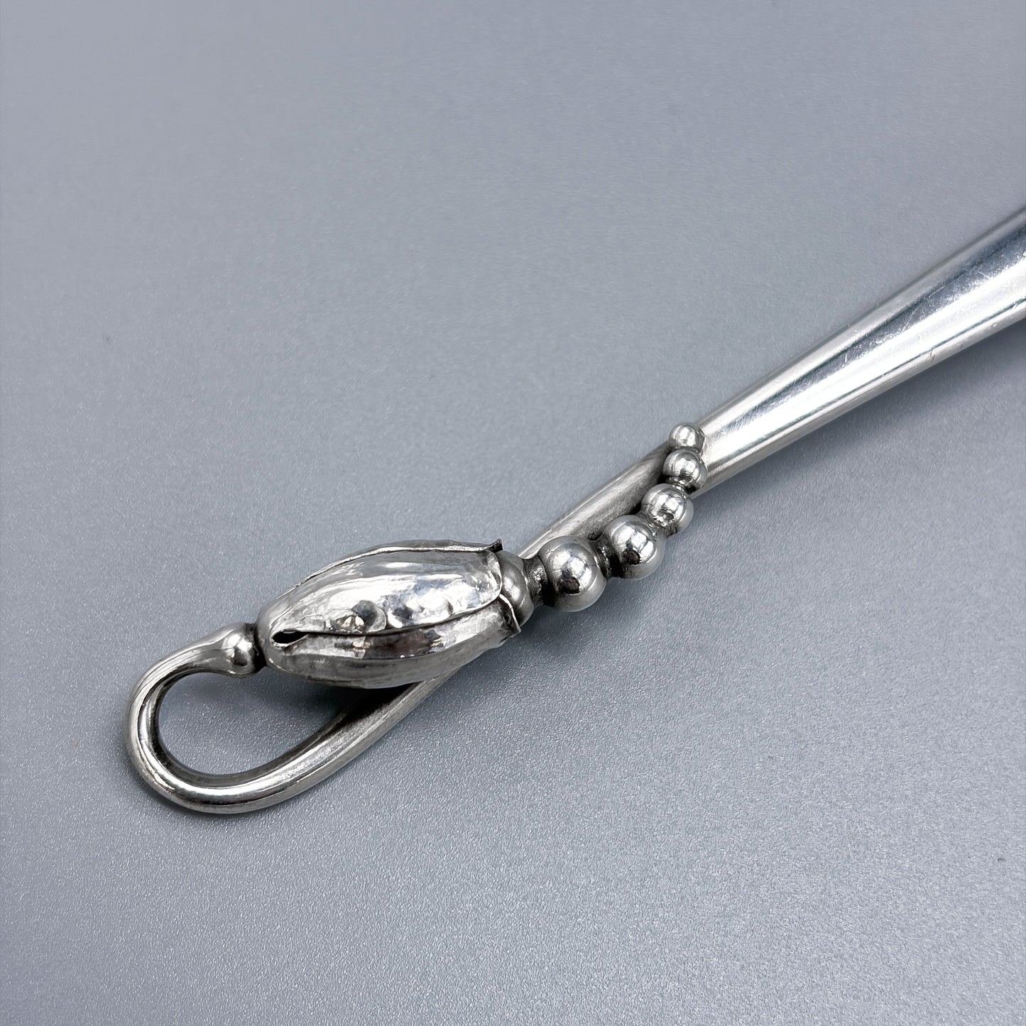 Estate Georg Jensen Sterling Silver "Blossom" Ovoid Sugar Sifting Spoon No 84