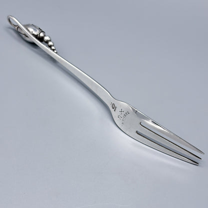 Estate Georg Jensen Sterling Silver "Blossom" Three Trine Meat Fork No 84