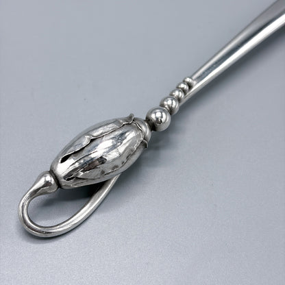 Estate Georg Jensen Sterling Silver "Blossom" Three Trine Meat Fork No 84