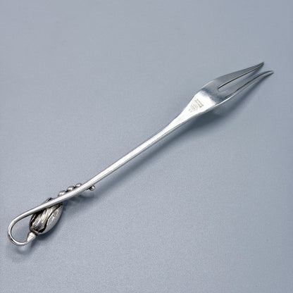 Estate Georg Jensen Sterling Silver "Blossom" Small Two Tine Cold Meat Fork No 84