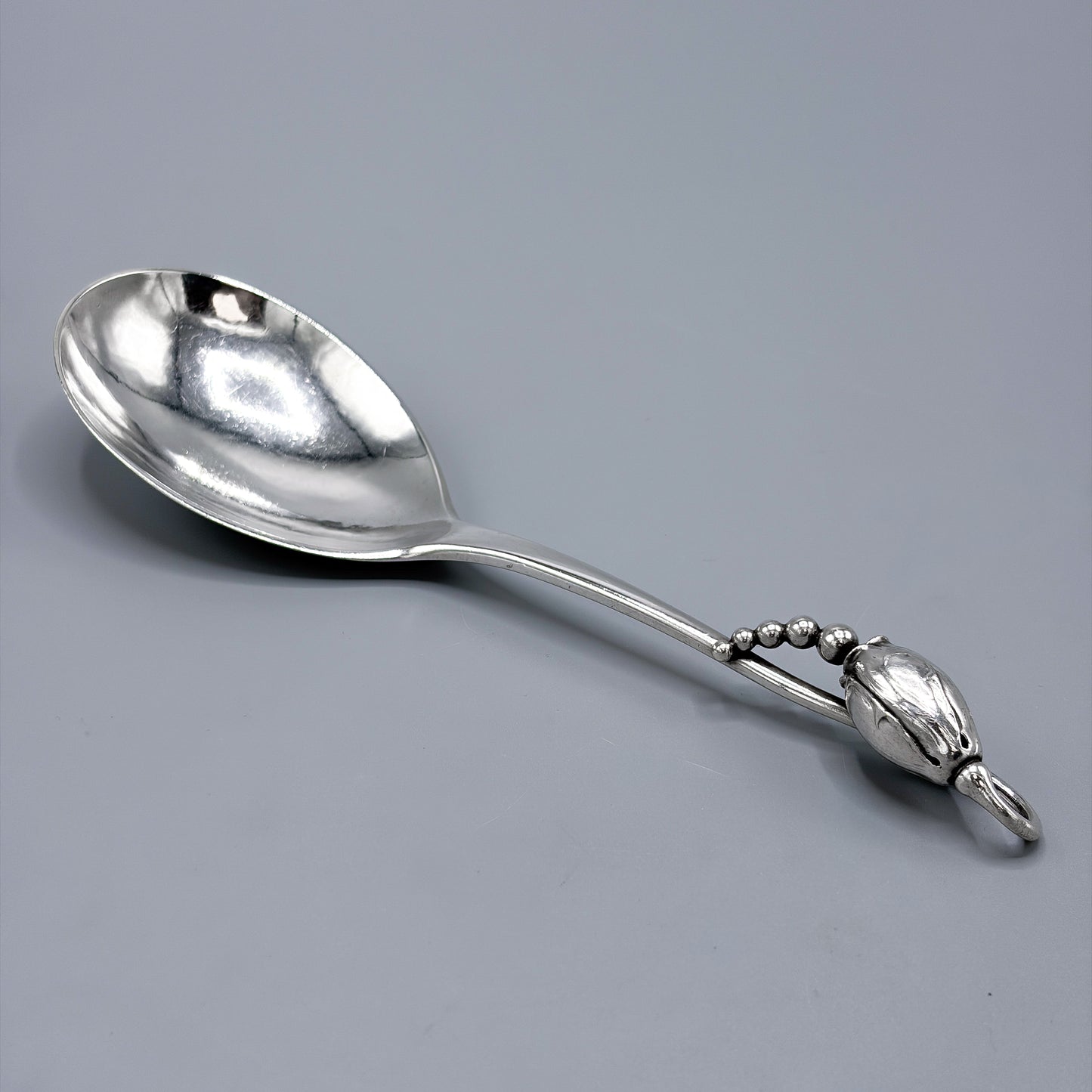 Estate Georg Jensen Sterling Silver "Blossom" Serving Spoon No 84