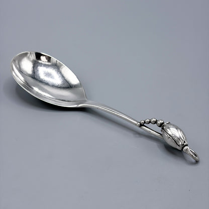 Estate Georg Jensen Sterling Silver "Blossom" Serving Spoon No 84