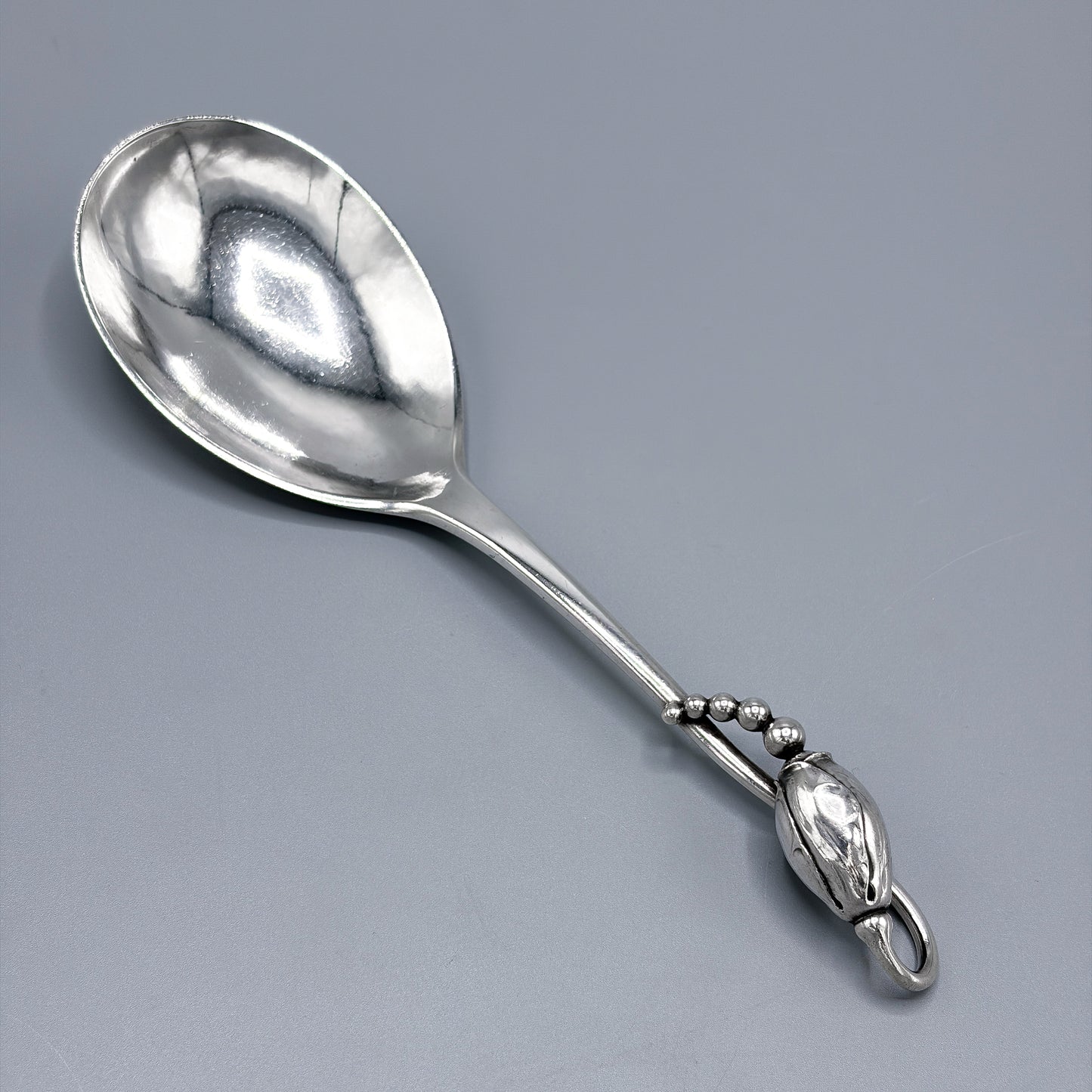 Estate Georg Jensen Sterling Silver "Blossom" Serving Spoon No 84