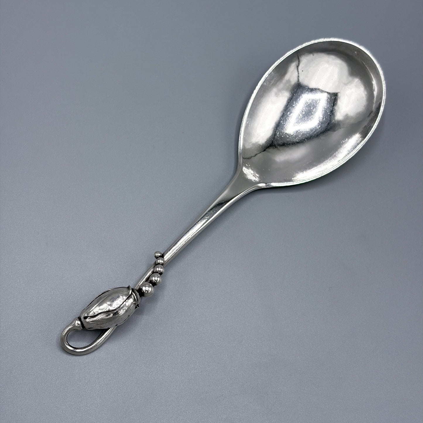 Estate Georg Jensen Sterling Silver "Blossom" Serving Spoon No 84