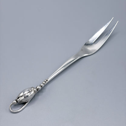 Estate Georg Jensen Sterling Silver "Blossom" Two Trine Meat Fork No 84