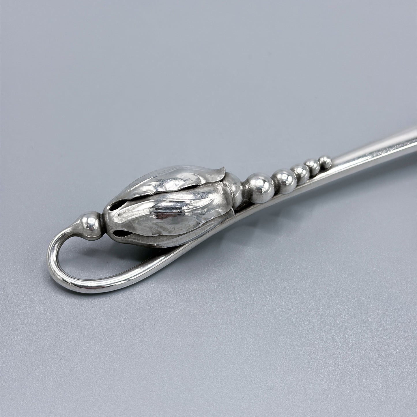 Estate Georg Jensen Sterling Silver "Blossom" Two Trine Meat Fork No 84