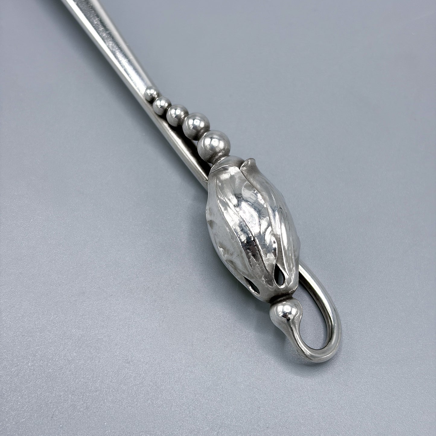 Estate Georg Jensen Sterling Silver "Blossom" Two Trine Meat Fork No 84