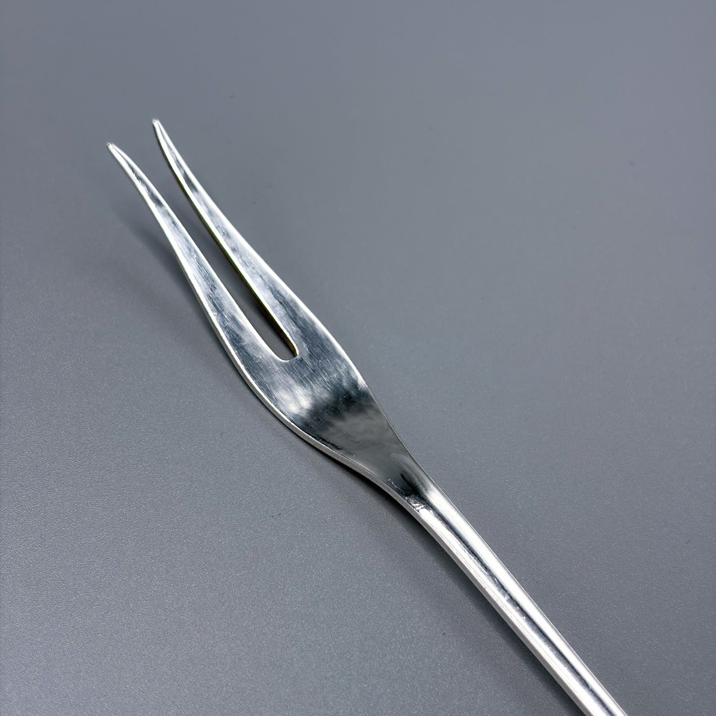 Estate Georg Jensen Sterling Silver "Blossom" Small Two Tine Cold Meat Fork No 84