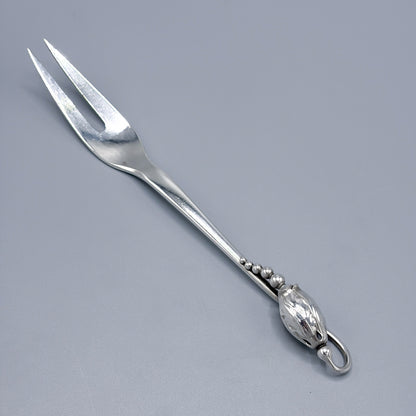 Estate Georg Jensen Sterling Silver "Blossom" Two Trine Meat Fork No 84