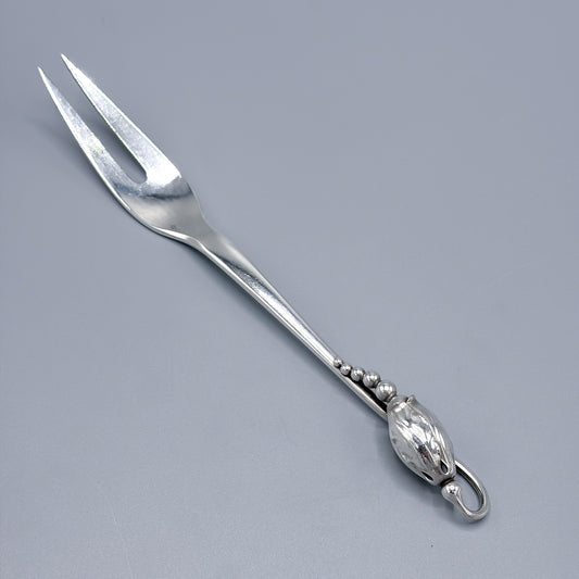 Estate Georg Jensen Sterling Silver "Blossom" Two Tine Meat Fork No 84