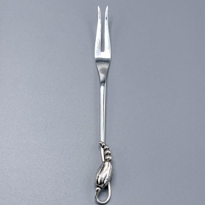 Estate Georg Jensen Sterling Silver "Blossom" Small Two Tine Cold Meat Fork No 84