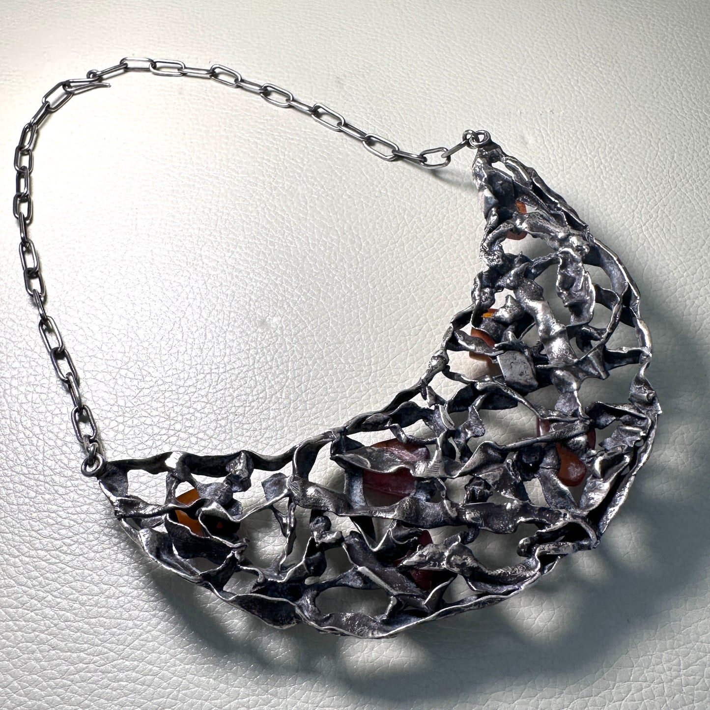 Estate Rachel Gera (unsigned) Brutalist Shield Necklace