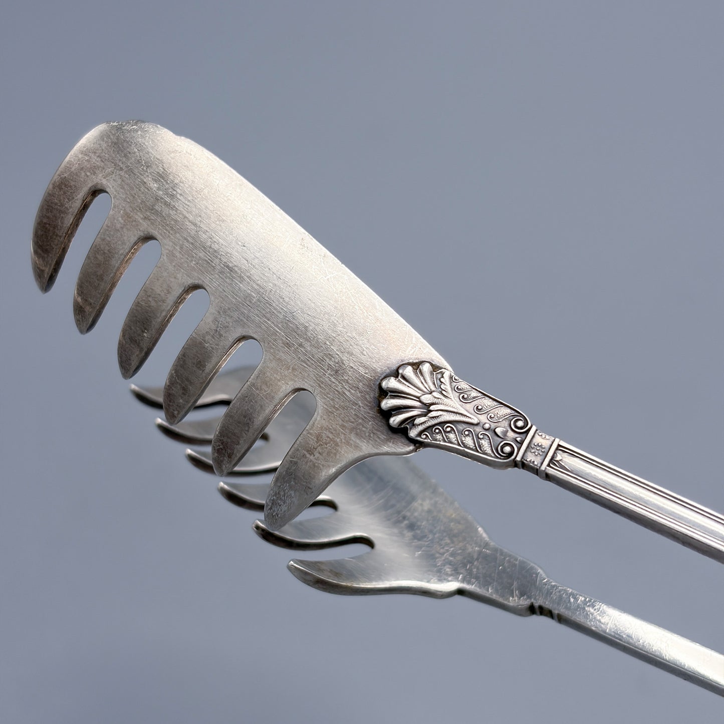 Estate Sterling Silver Buccelati  "Empire" Spaghetti Tongs
